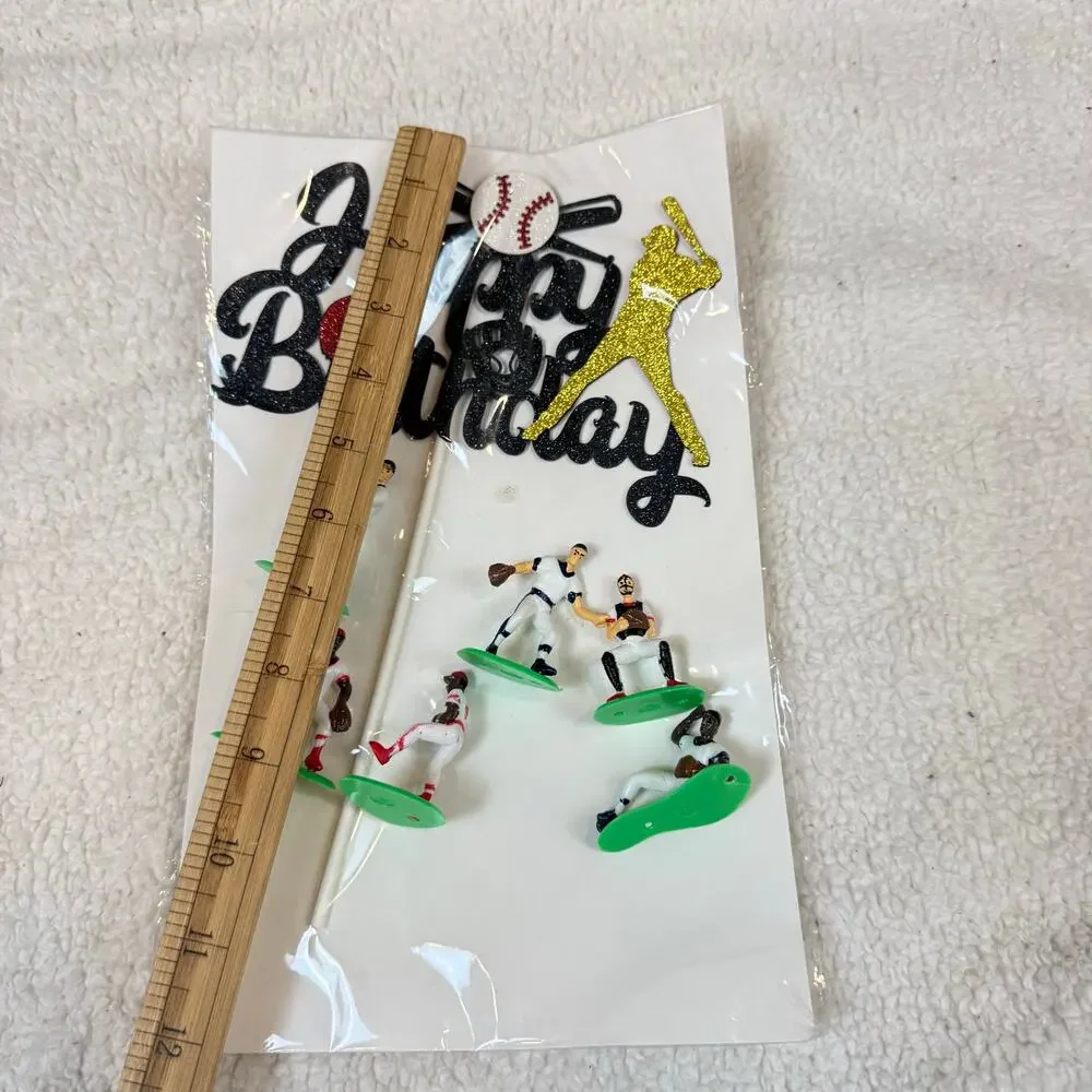 Baseball Birthday Party Cake Toppers Happy Birthday Players Team Decorating Kit
